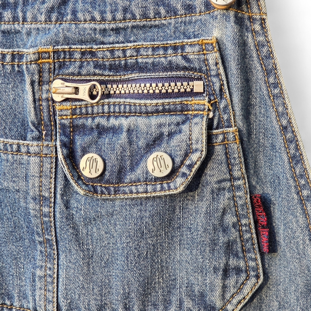 Squeeze Vintage 90s Women's Blue Denim Carpenter Overalls Size Small - Picture 10 of 14